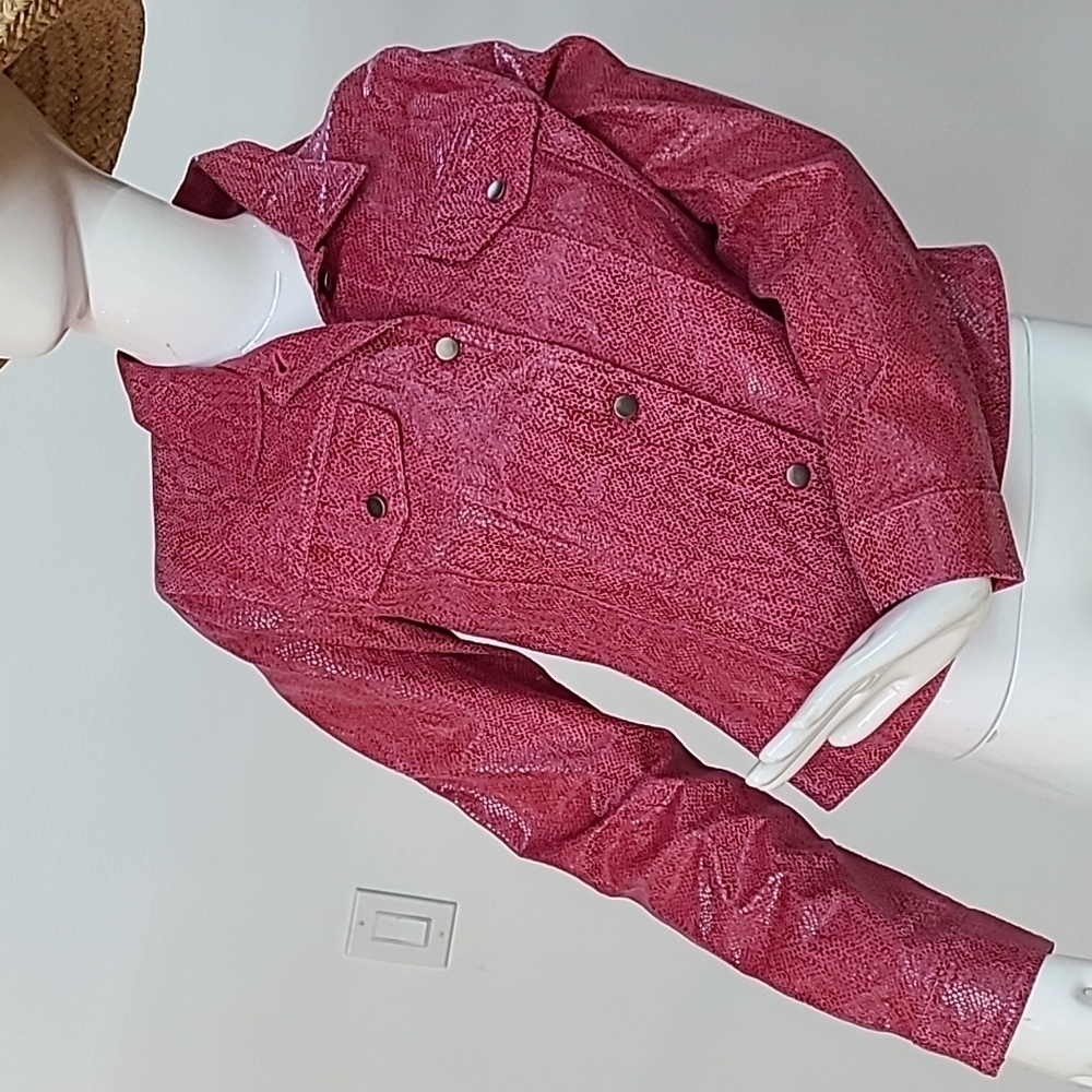 NWT Guess Collection Leather Button Down Blazer Jacket